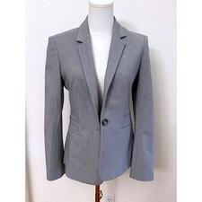 Express Womens Gray One Button Tailored Blazer Size 8 Professional Office Wear