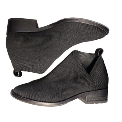 Eileen Fisher Vero Cuoio Ankle Boots Womens 6.5 Black Knit Lightweight Slip On