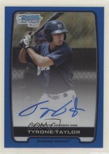 2012 Bowman Draft Chrome Picks Blue Refractor 47/150 Tyrone Taylor Auto 0b67