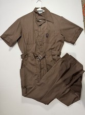Vintage Sears Brown Mechanic Coveralls Jumpsuit 38 Small Short Work Wear