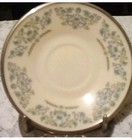 Lenox Desire Porcelain Cup & Saucer Set Blue Floral Platinum Rim; Made in USA — photo 4