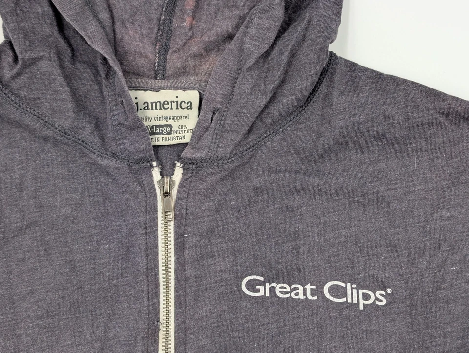 Винтажная отличная клипса сотрудника толстовка с капюшоном рубашка с длинным рукавом женский размер XL - Изображение 2 из 4