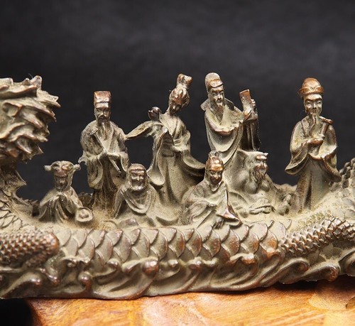 Metal Dragon Boat Animal Statue Sculpture Tabletop Figurine Home Decor Gifts - Picture 4 of 11