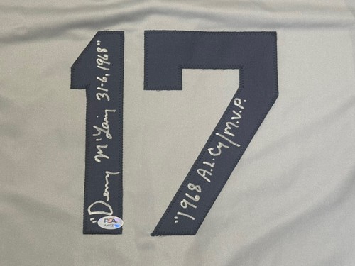 Denny McLain Detroit Tigers signed Custom Jersey w/ PSA Cert & Inscriptions - Picture 2 of 4