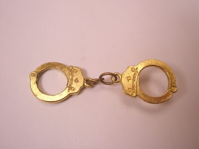 ''LOVE CUFFS'' Hand Cuffs Manacles Shackles Vintage Tie Tack Lapel Pin x87