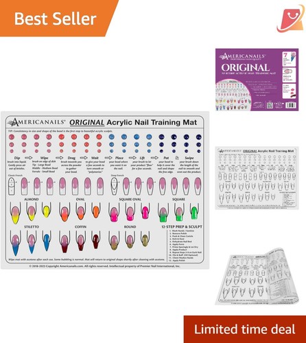 Acrylic Nail Training Mat Silicone 14x10 Flexible Practice Tool Easy Cleanup