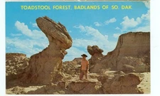 BADLANDS,SOUTH DAKOTA-TOADSTOOL FOREST-BALANDS-#64604B-MAN-(SD-BA)
