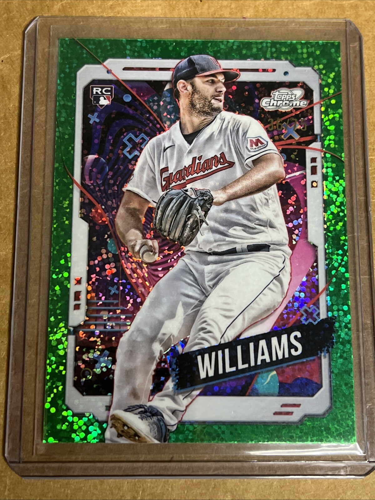 2024 Topps Cosmic Chrome Gavin Williams #63 Green Space Dust Refractor RC 36/75