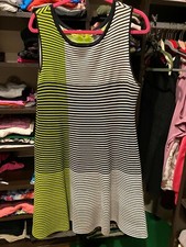 Vince Camuto stripe knit fit n flare sleeveless dress L
