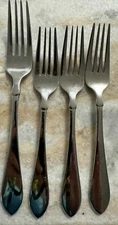 4pc Vertex Stainless by Oneida Silver 18/0, Glossy, Plain, Pointed Tip Forks