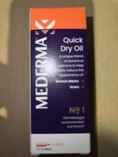 MEDERMA QUICK DRY OIL FOR SCARS, DRY SKIN & STRETCH MARKS 2 OZ NEW