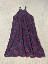 Everly Sleeveless Shift Dress Floral Lace Purple Size Small