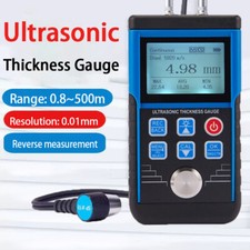 Digital Ultrasonic Thickness Meter Tester Testing Gauge 0.8-500mm Steel Plastics