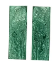 2 Pieces 1/8" GREEN JUMA GEM  KNIFE / GUN Handle Scale Material 6 x 2 x .125