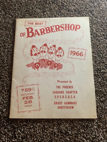 Vintage Rare - The Best of Barbershop - Phoenix Arizona 1966 Program - Picture 1 of 10