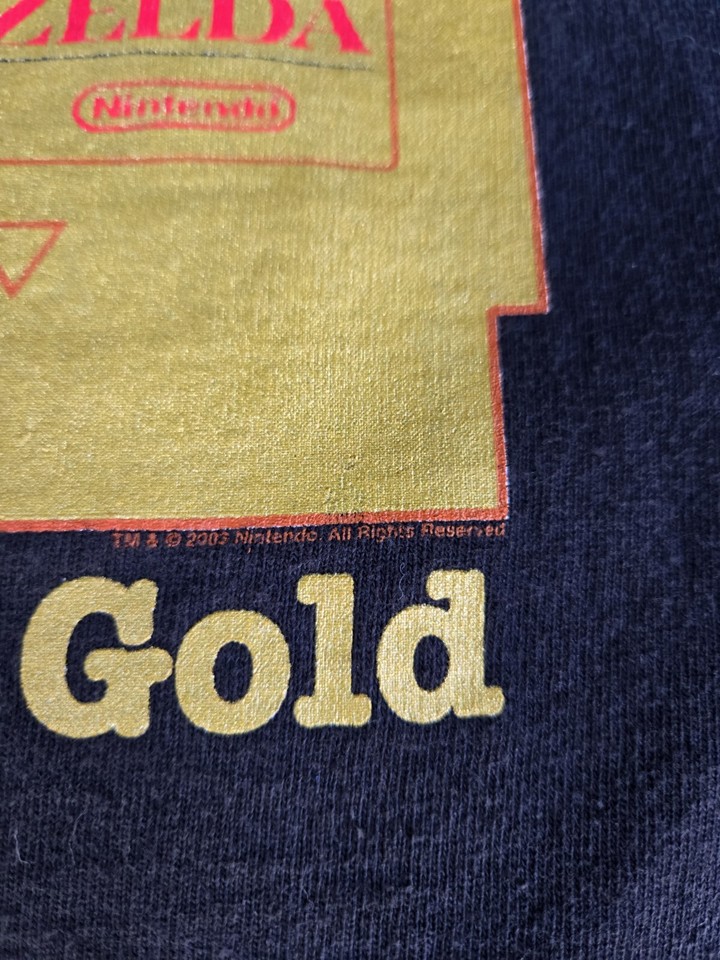 Zelda Pure Gold Game Cartridge T Shirt Mens Large Nintendo Vintage