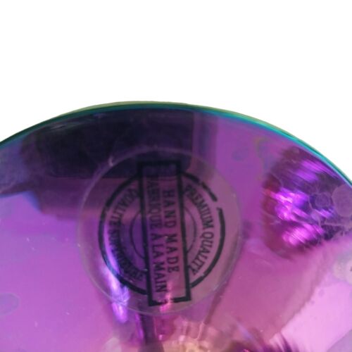 4 Sienna Stem Wine Handmade Rainbow Iridescent Champagne Glasses 380m Barware 9" - Picture 16 of 17