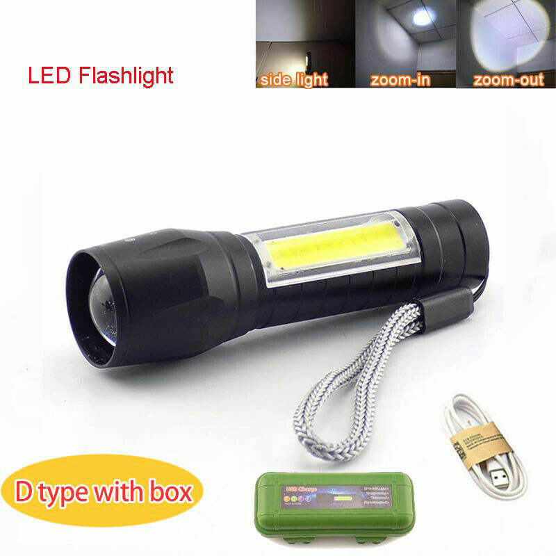 Mini LED flashlight USB rechargeable powerful flash light Torch Lamp AAA - Picture 18 of 20