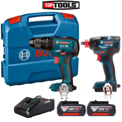 Bosch GSB 18V-55 Combi Drill GDX 18V-200 Impact Wrench x  Batteries 4059952596778 UK