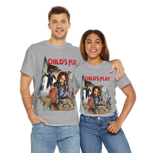 Child’s Play Movie Chucky Horror T Shirt Unisex Heavy Cotton Tee - Picture 83 of 157