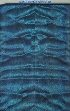 Stabilized Blue Blister Quilt Maple knife scales 9142, gun grips, box wood