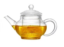SMALL TEA POT GLASS TEAPOT WITH INFUSER TEA KETTLE FOR LOOSE TEA WITH LID 8 OZ