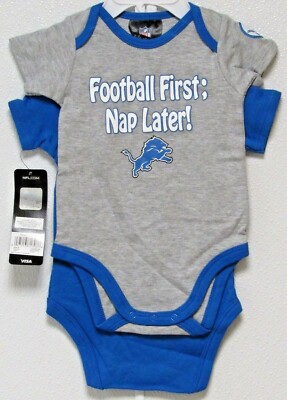 NFL Detroit Lions Football First Nap Later! Set of 2 Gerber size 18M