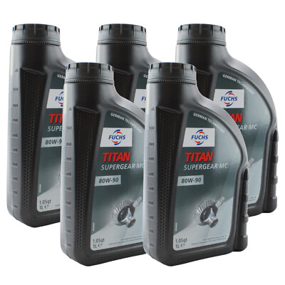 Fuchs 5 Liter TITAN SUPERGEAR MC SAE 80W-90 Gear Oil 5 x 1L for Audi BMW Ford MB