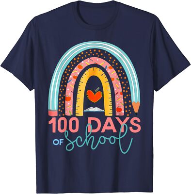 100th Day Of School Teacher 100 Days Smarter Rainbow Unisex T-Shirt | eBay