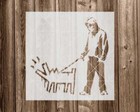 Banksy Dog Walker Stencil, Reusable Stencil For Painting, 2300