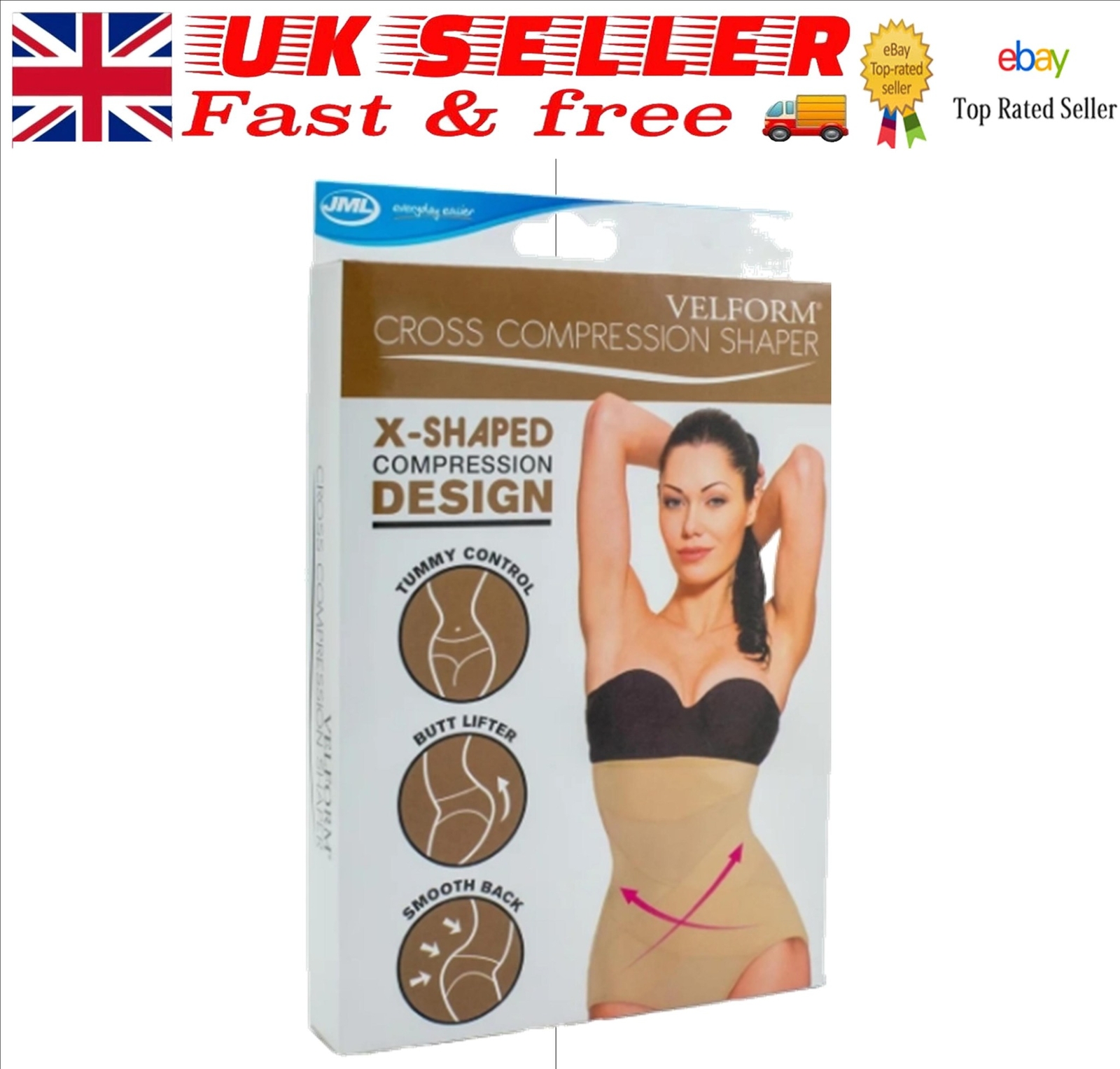 JML Velform Cross Compression Shaper Short Beige XL
