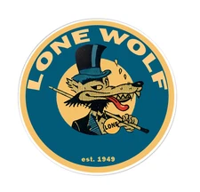 Pair 3" Lone Wolf Stickers, INSIDE WINDOW / Glass, Hot Rod Retro Vintage Sticker