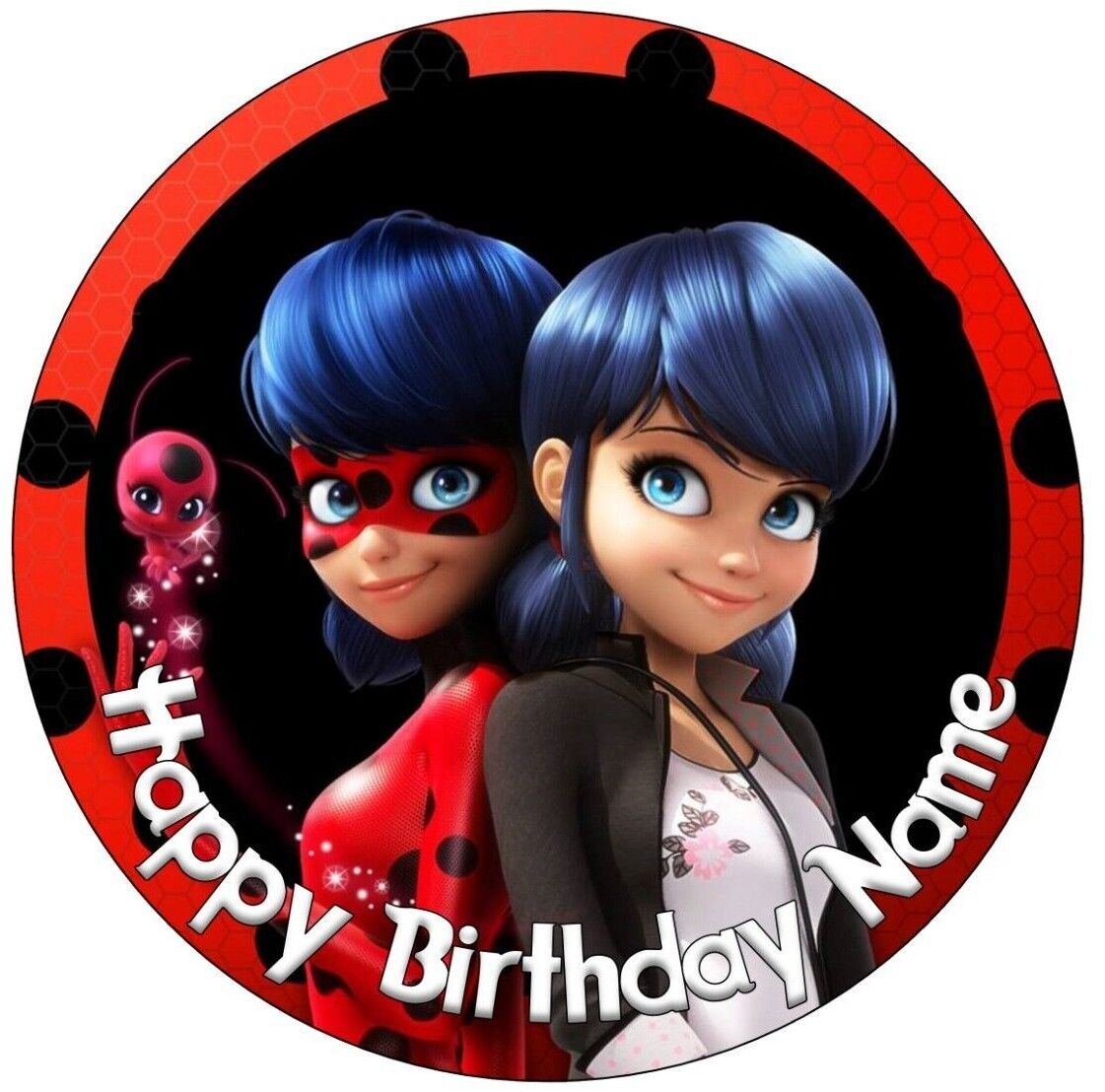 LadyBug And Cat Noir Miraculous Edible Image Cake Topper Personalized  Birthday Sheet Decoration Custom Party Frosting Transfer Fondant