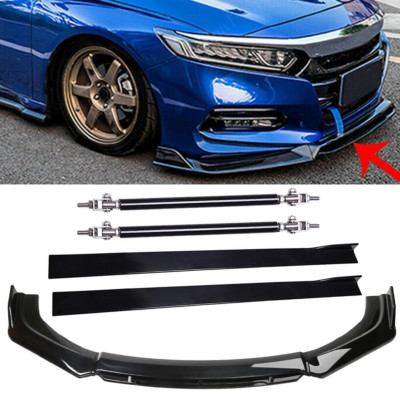 For Honda Accord Front Bumper Lip Splitter Spoiler+Side Skirts+Strut Rods