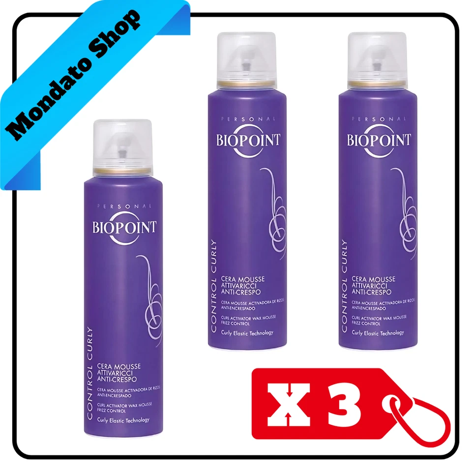 BIOPOINT CERA MOUSSE SPRAY CONTROL CURLY ATTIVARICCI ANTI CRESPO 150ml (X3)