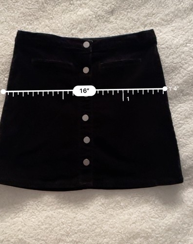Children’s Place Girl’s Size 14 Brushed Cotton Black Mini Skirt Adjustable Waist - Picture 10 of 11