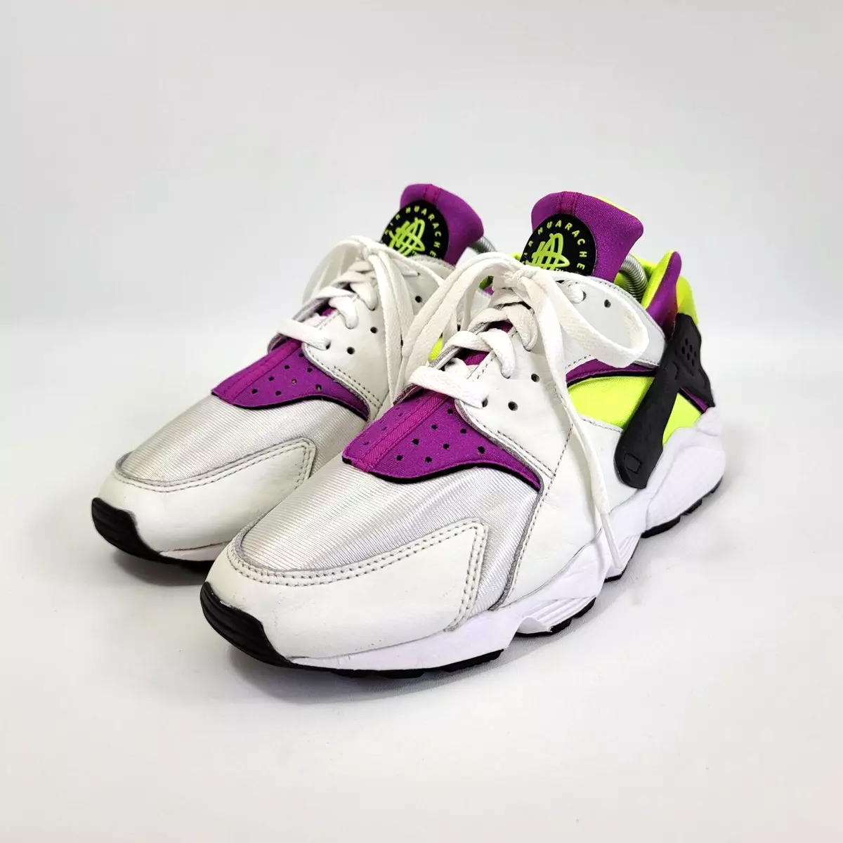 Abreviatura Posicionamiento en buscadores antes de Nike Air Huarache Run &#039;91 QS AH8049-101 White Magenta Neon Mens Size 9  | eBay