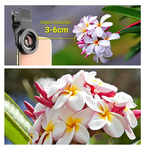 APEXEL Kit Objectif Appareil Photo Téléphone 2 en 1 0,45x Grand Angle 12,5x Objectif Macro pour Téléphone - Photo 11 sur 11