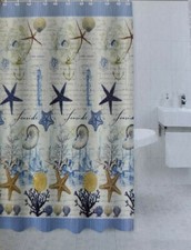 Luxury Jacquard Shower Curtain Sea Stars Size 72" 72" New