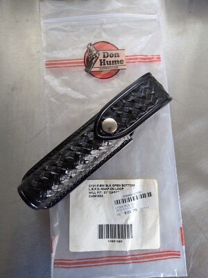 Don Hume Black Basket Leather C121-F Hidden Snap Baton Holder FOR CASCO/ASP 21''