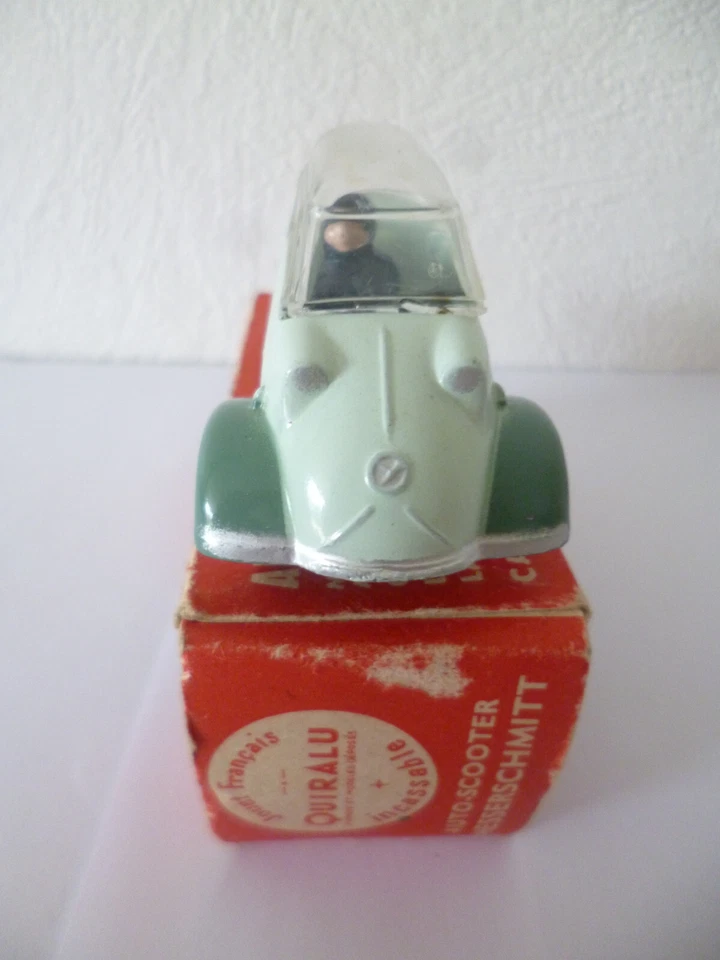 Authentique Auto-scooter Messerschmitte QUIRALU vert pâle en boite d'origine - Photo 2/4