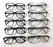 Vintage 10 Pc. Lot ELITE OPTICAL Max GreyFd Black 50/20 Eyeglass Frame NOS O3