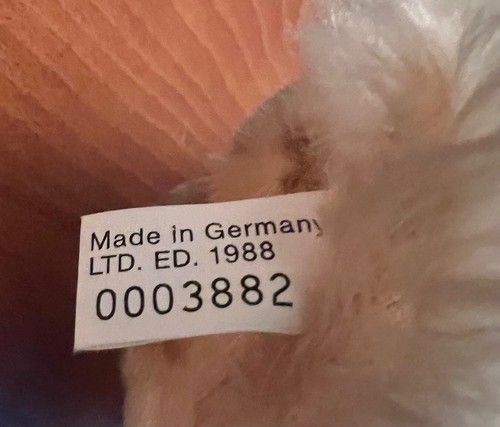RAR Steiff Bär Jubiläum Teddy Jackie limitiert 0190/35 Mohair ZERTIFIKAT wie neu - Bild 7 von 8