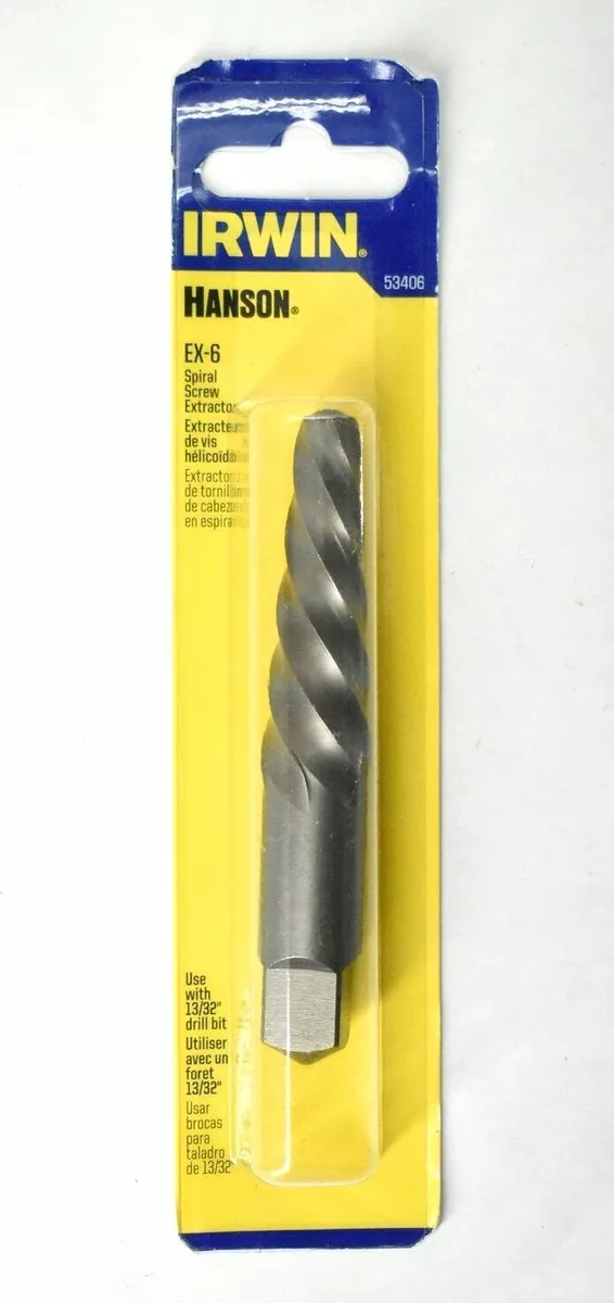 Irwin Hanson 53406 EX-6 Spiral Screw Extractor 13/32 Drill Size New