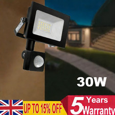 30W LED Flood Light With PIR Motion Sensor Floodlight Garden Security Lamp
