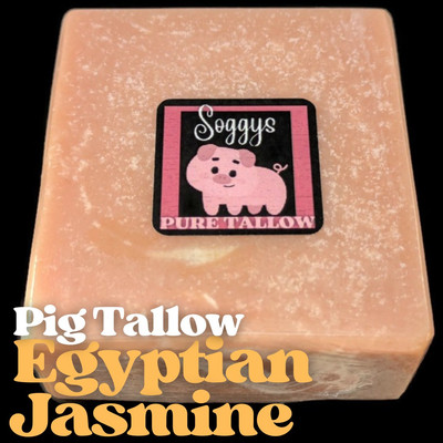 Bar Soap, Pig Tallow, Egyptian Jasmine, Sudsy, Handcrafted, All Natural, 5-6 oz