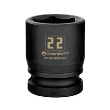Powerbuilt 1/2 Inch Drive x 22 MM 6 Point Impact Socket - 647168