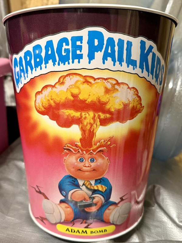 Garbage Pail Kids Vintage Placo Metal Trash Can -1985 Adam bomb (Beautiful) 8/10