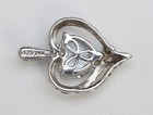 Sterling Silver and 14K Yellow Gold Swirl Aquamarine & Diamond Heart Pendant — photo 5