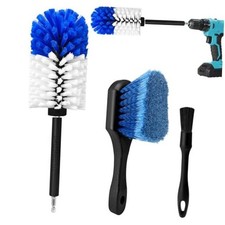 Wheel Brush Kit,Soft Drill Wheel Cleaner Brush, No Scratches Blue  White 3 Pk
